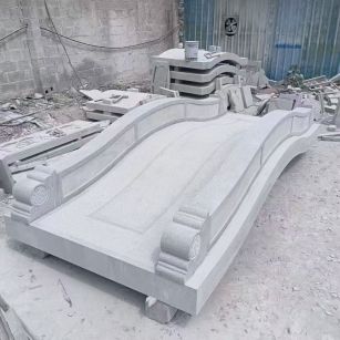 威海 芝麻灰花岗岩园林景观 小石桥