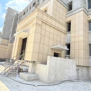 威海 黄金麻干挂，工地实拍