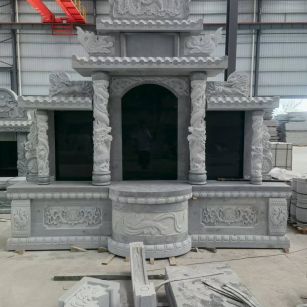 威海 芝麻灰高档墓碑，土墓，可定制