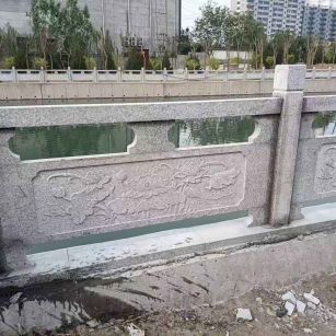 威海 芙蓉白大花桥梁、河道，石材栏杆、围栏、护栏