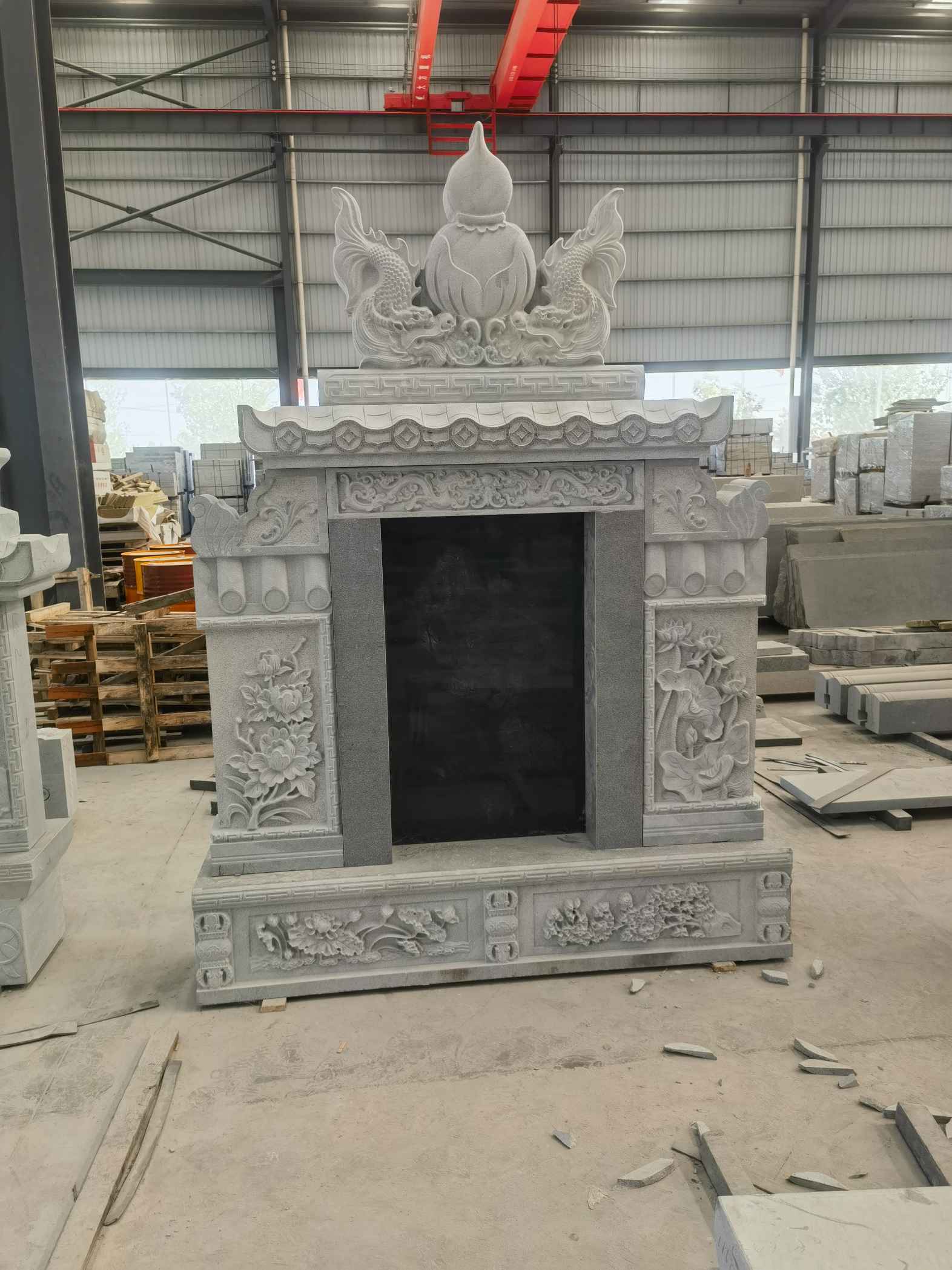 威海 芝麻灰高档墓碑、土墓，一套也支持定做