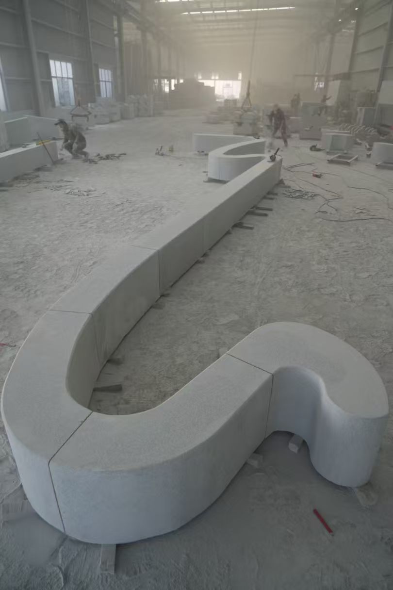 威海 花岗岩整石坐凳拼装